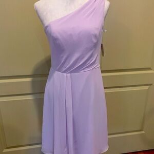 NWT David’s Bridal Lavender One Shoulder Dress 8